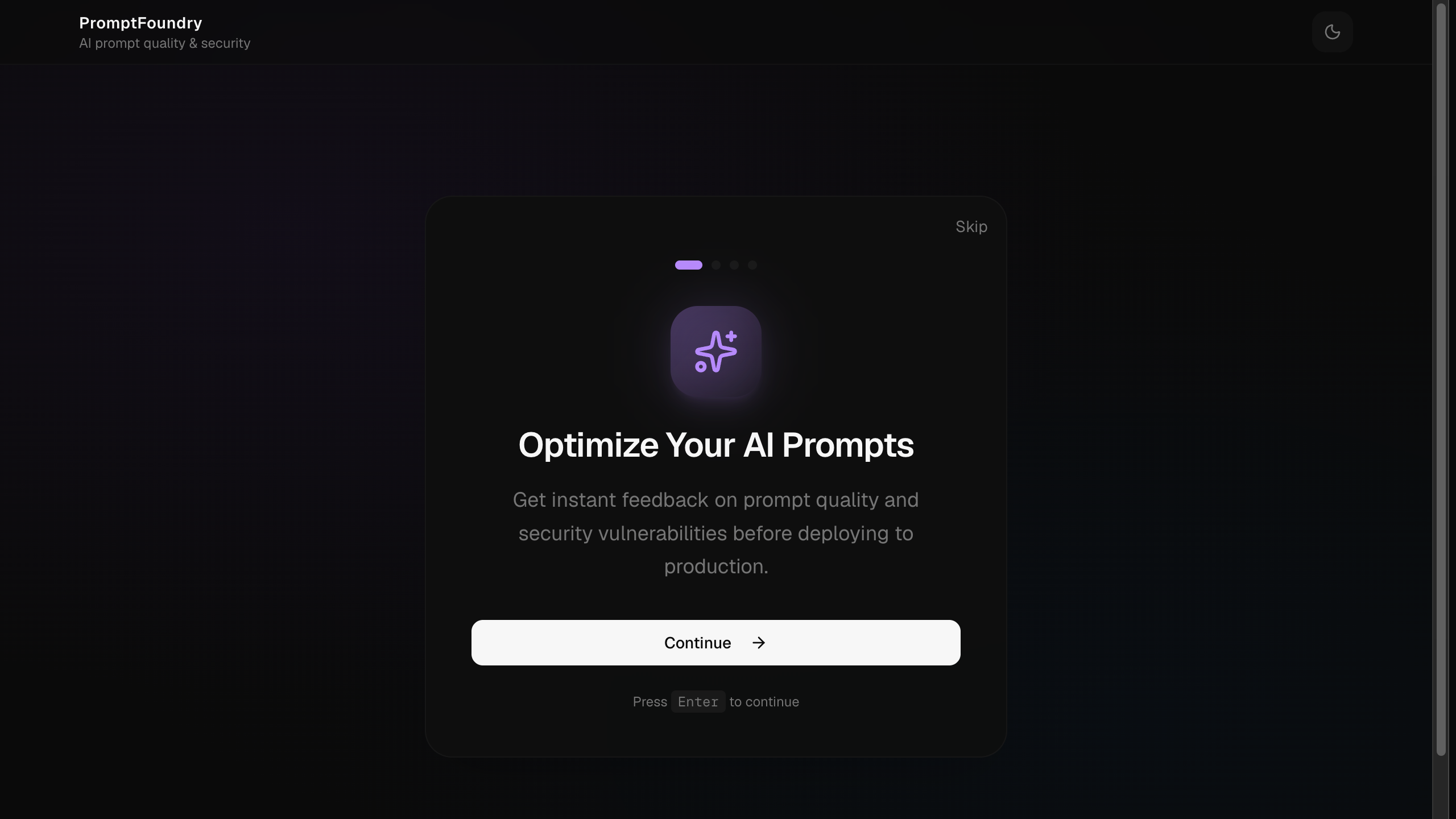 PromptFoundry live homepage screenshot